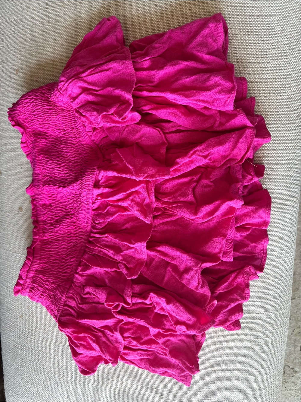 Women's Hot Pink Ruffled Mini Skirt